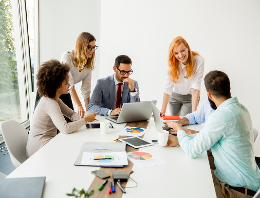 group working at table