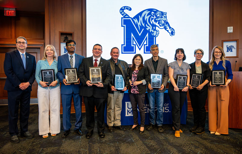 Provost Russomanno and faculty award winners