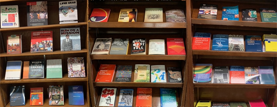 Faculty Authored Bookshelf in Scates Hall
