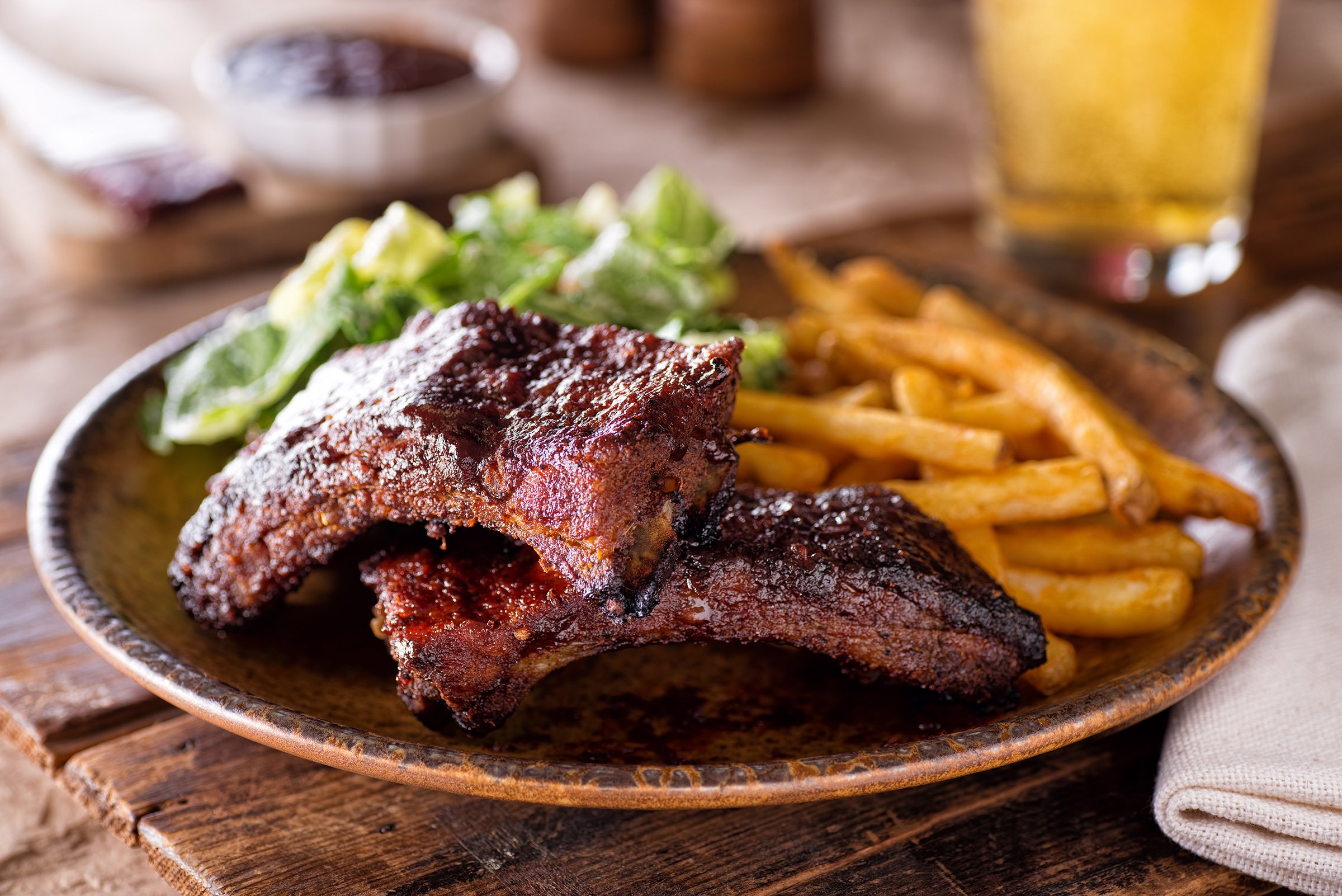 picture of a plate of barbeque ribs