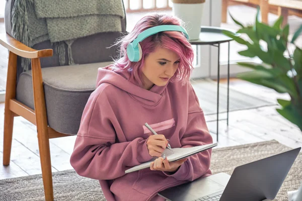 Student studying