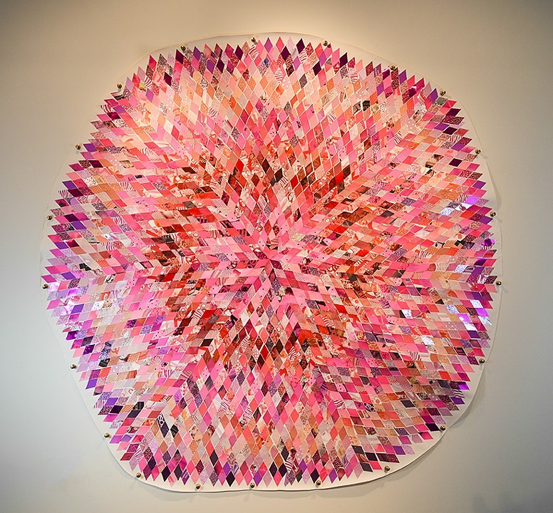 Justin Bowles Sparkle Force Field Paper and Plastic on Paper 96 x 96 inches