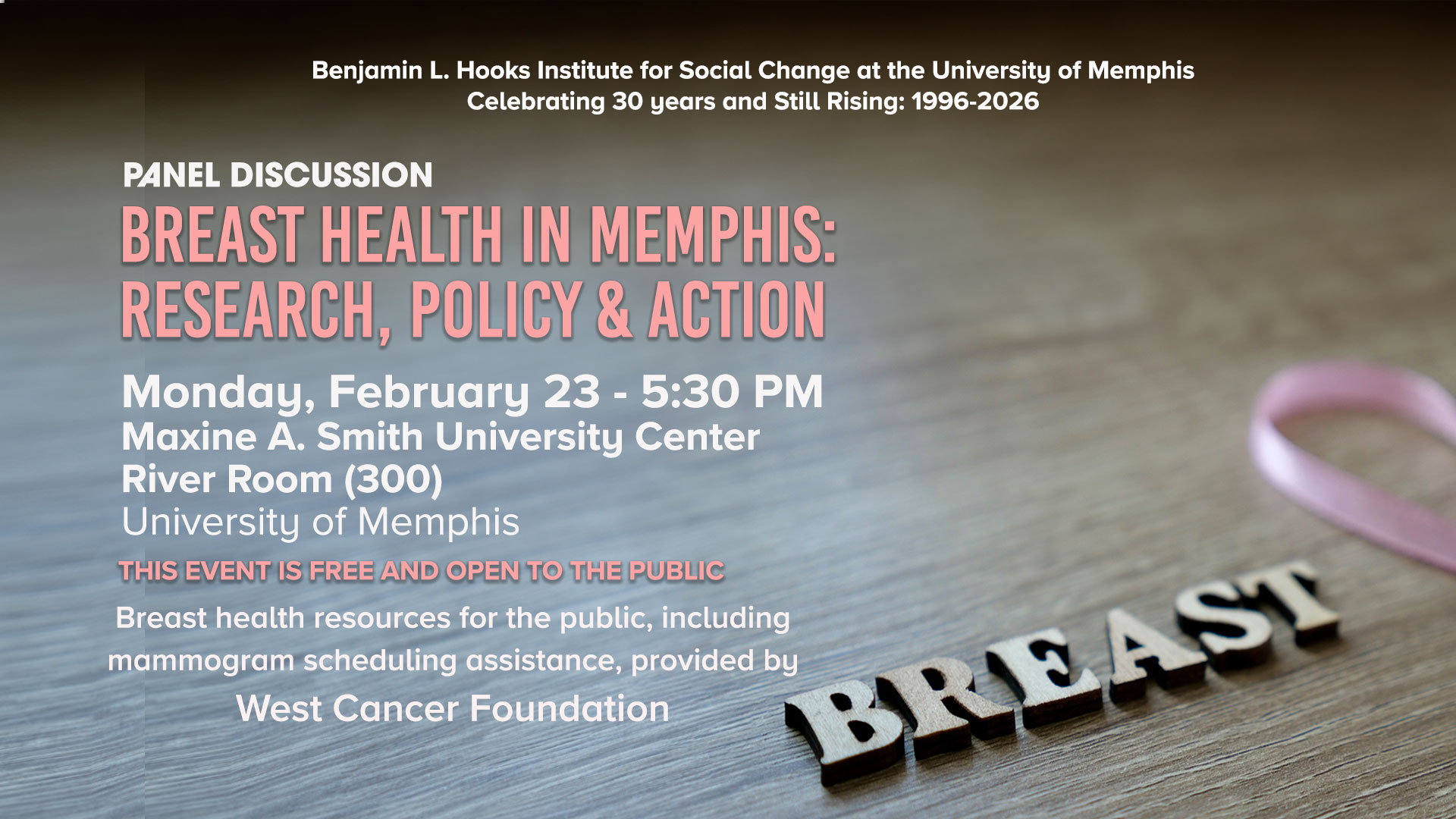 Flyer for Hooks Breast Health Research Panel