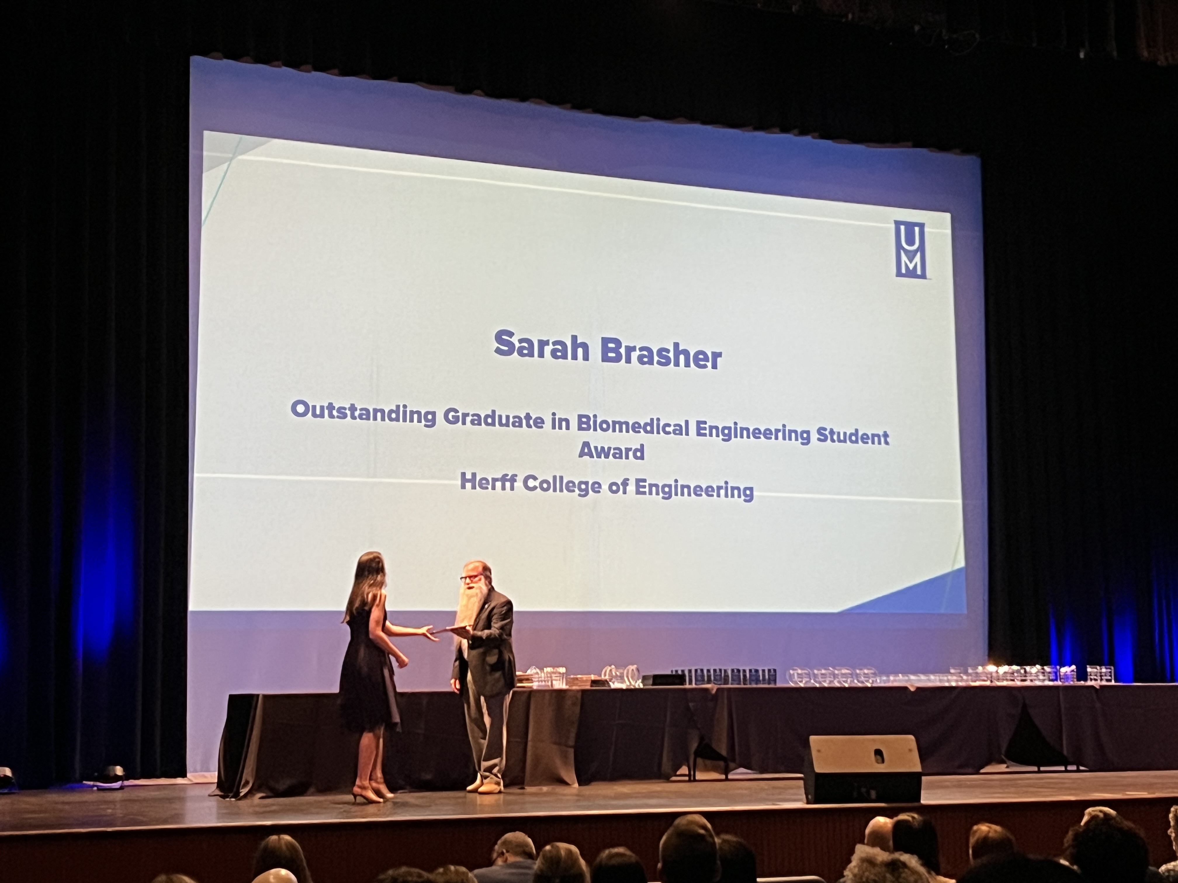 Sarah Brasher at award ceremony