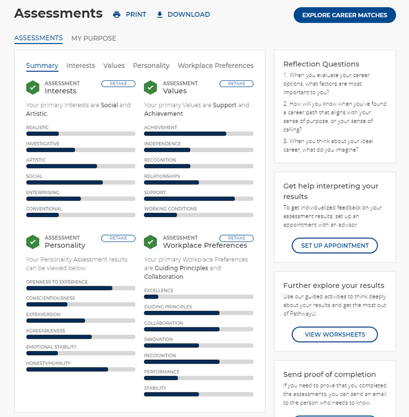 PathwayU Assessments