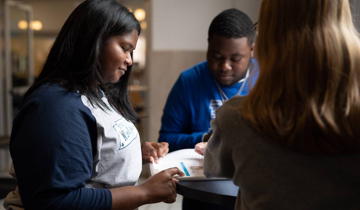 Student working in group