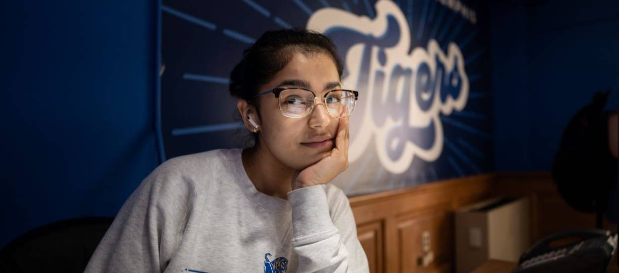 student in classroom 