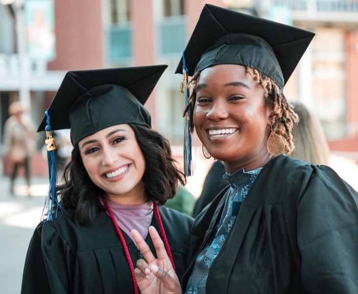 students at graduation