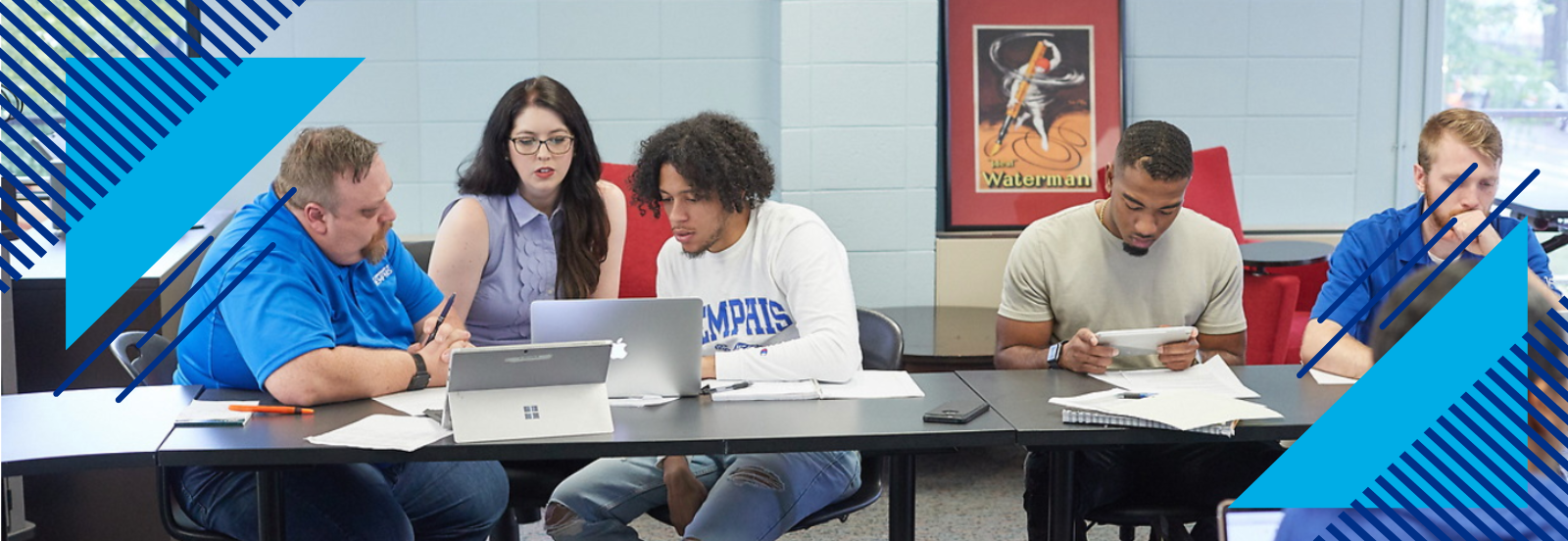 Group of students studying in Classroom