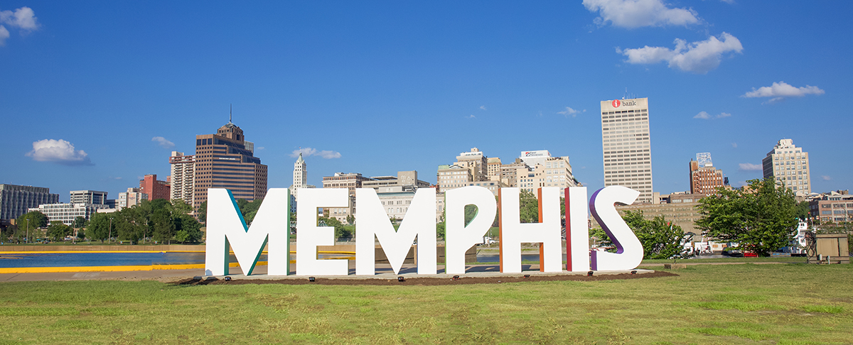 Memphis Sign on River by Alex Shansky 