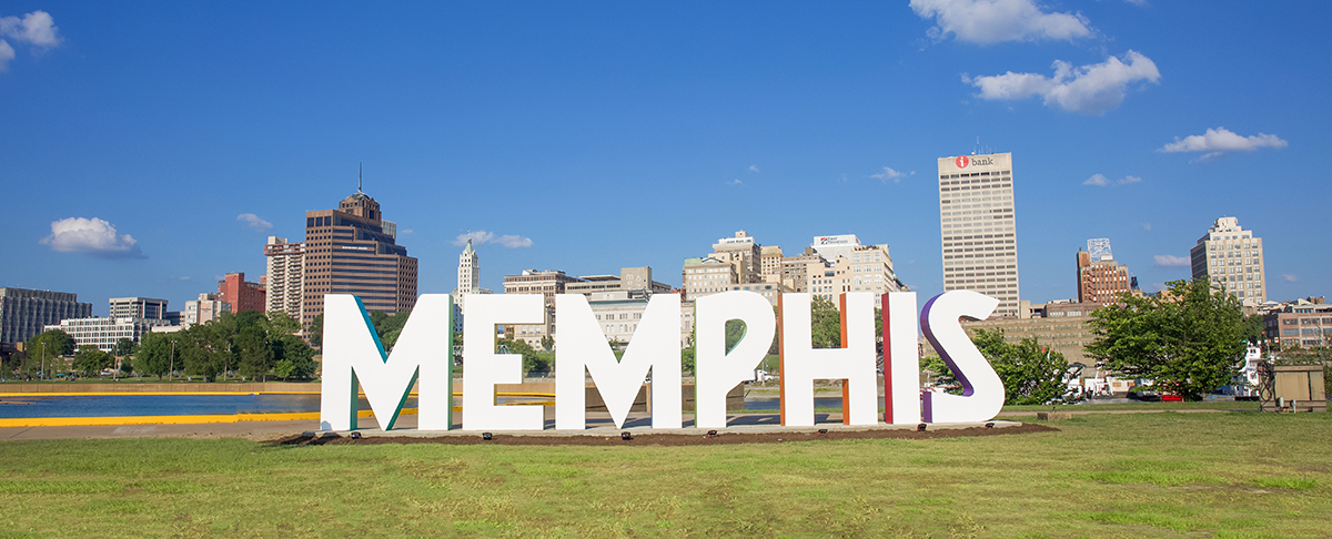 Alex Shansky Memphis Sign on River by Alex Shansky