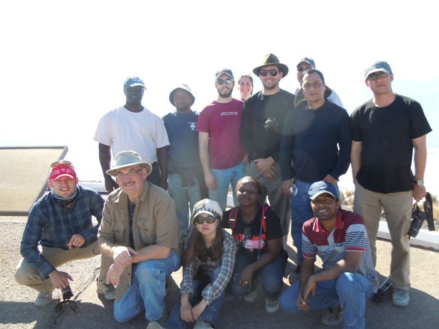 Death Valley posed pic with Chuck Langston and students