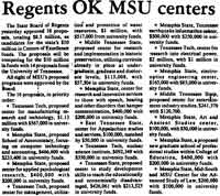Regents OK MSU centers news article
