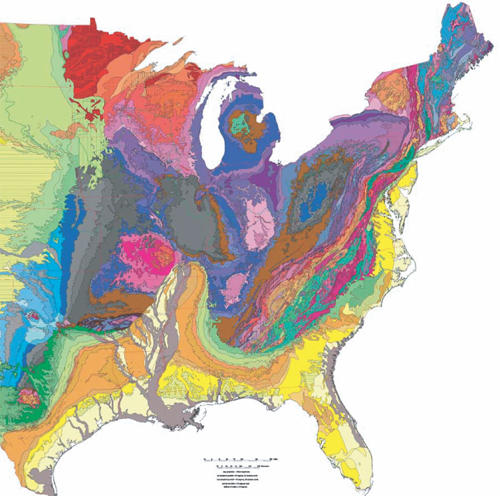 Geological index map for the major structures of the central U.S.