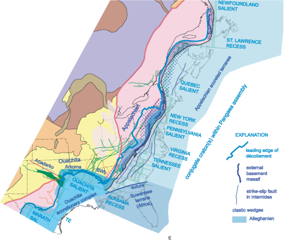 Assembly of Pangea, Appalachian-Ouachita Orogen, Closure of Iapetus