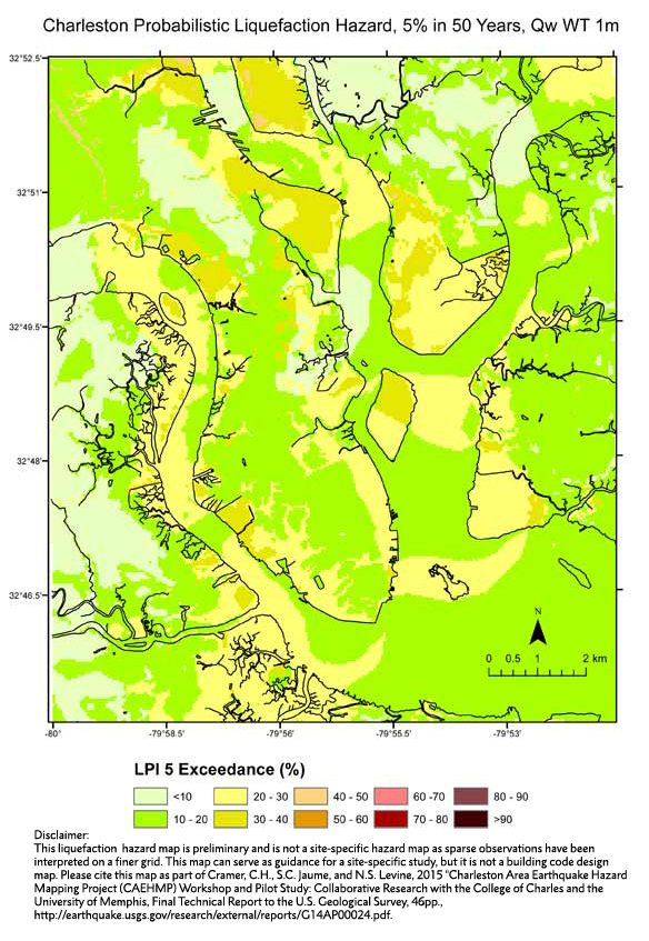 Charleston Probabilistic Liquefaction Hazard Map