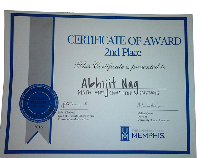 Abjijit Kumar Nag Certificate of Award