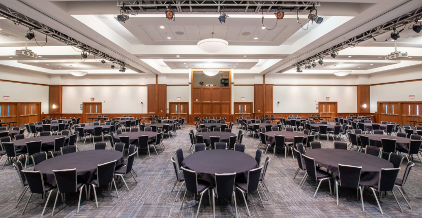 Photo of UC Ballroom with round tables