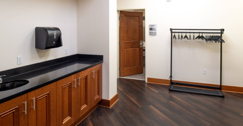 In-suite private restrooms