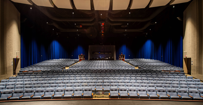 Rose Theatre photo taken from the stage looking out into the audience