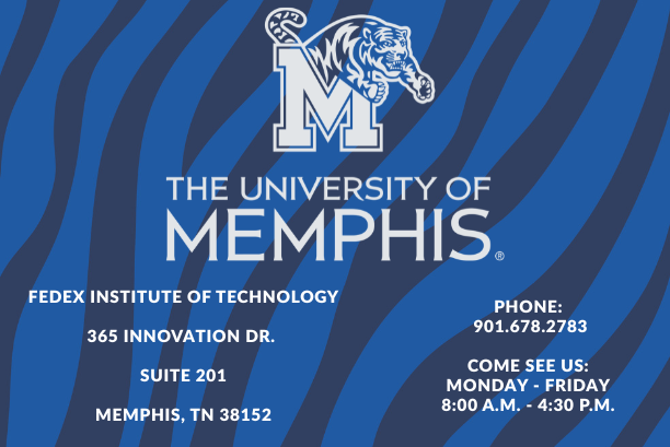 Graphic of the UofM logo and the address, phone number and hours for CREE