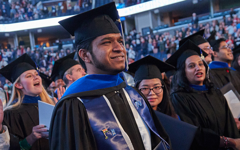 Students at graduation