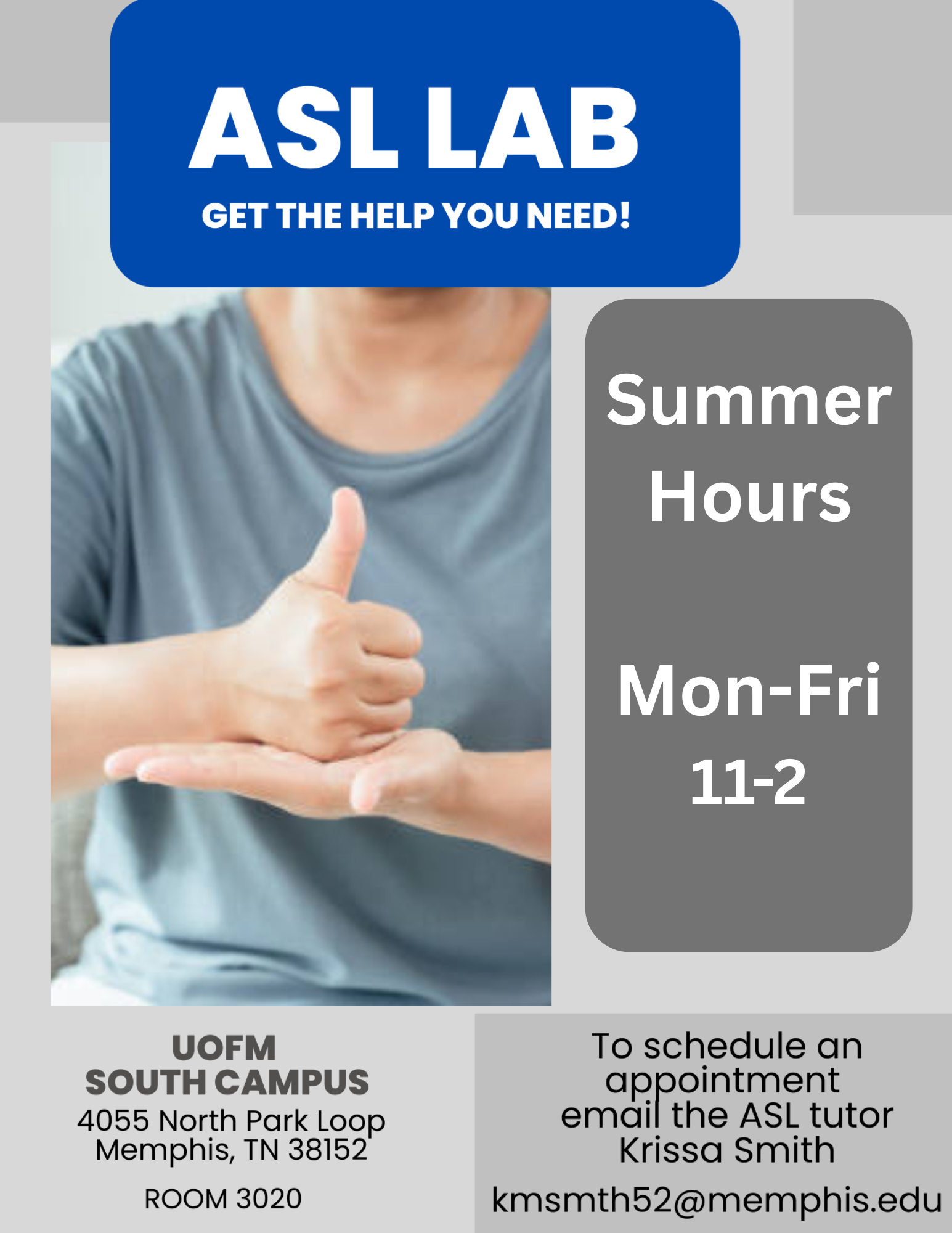 ASL Lab Summer Hours