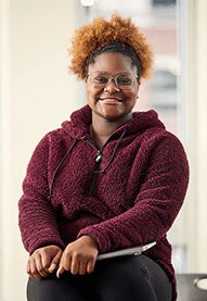 Daejah in a classroom