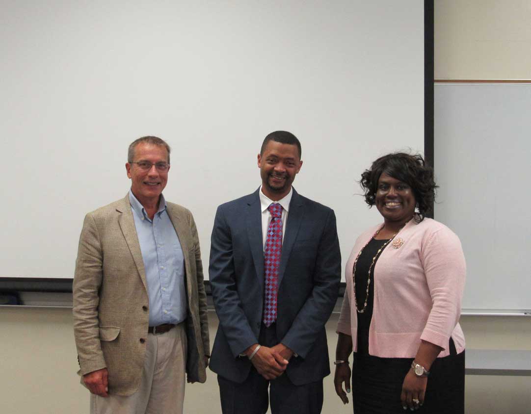 Odis Johnson with Dean Hill-Clarke and Dr. Zanskas