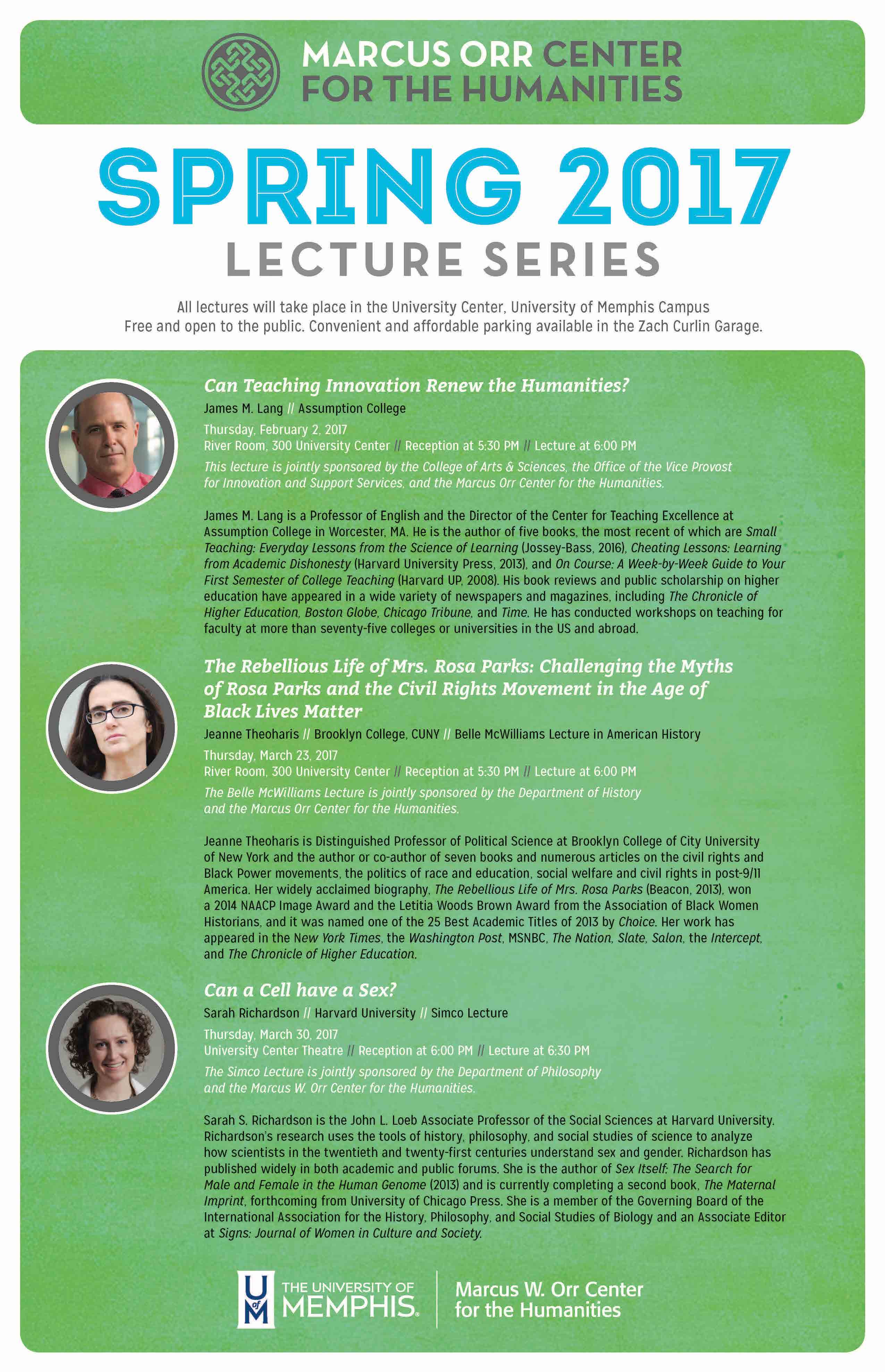 Marcus W. Orr Center for the Humanities Lecture Series