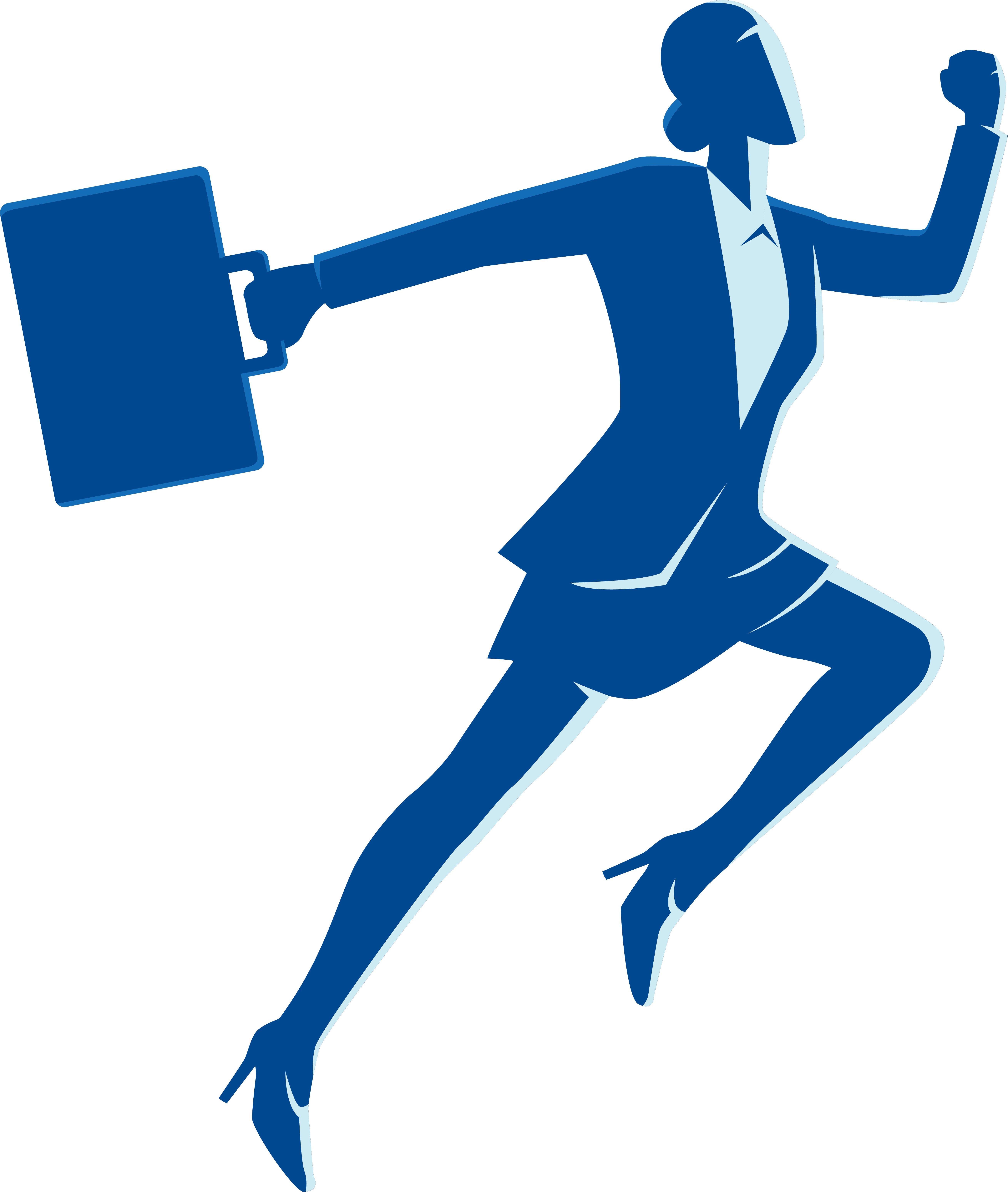 Women running with briefecase