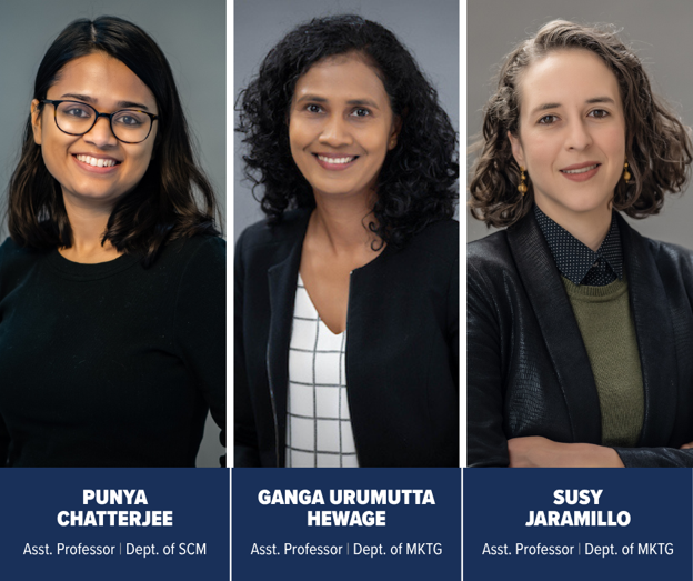 three professor headshots