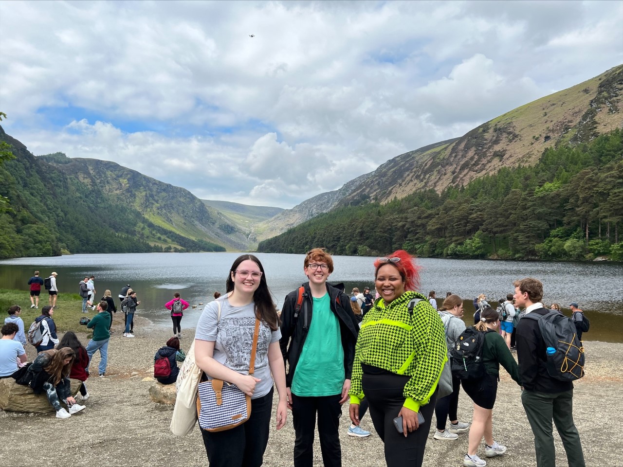 Parr, Ogle, and Brooks enjoyed  the day with other interns across  the US in Glendalough, Ireland.