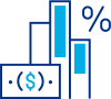 money and bar graph icon