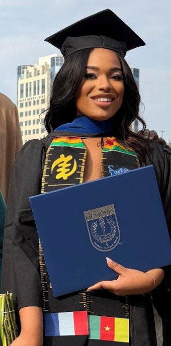 Ornella in graduation cap