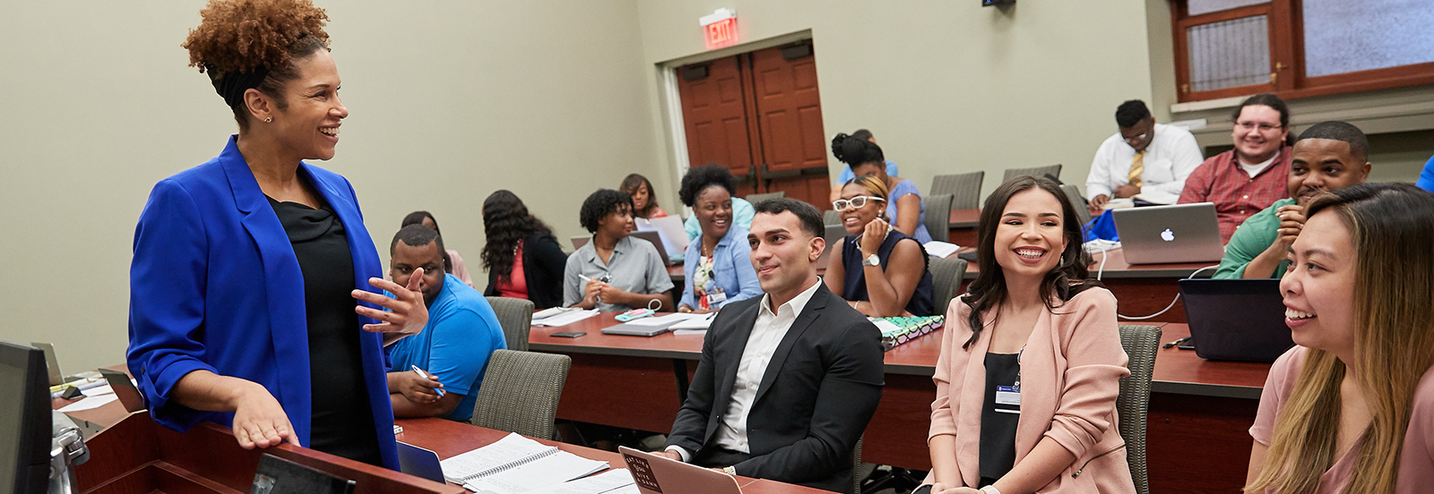 Law professor and students in class