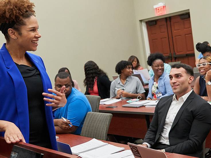 Students and teacher in law class