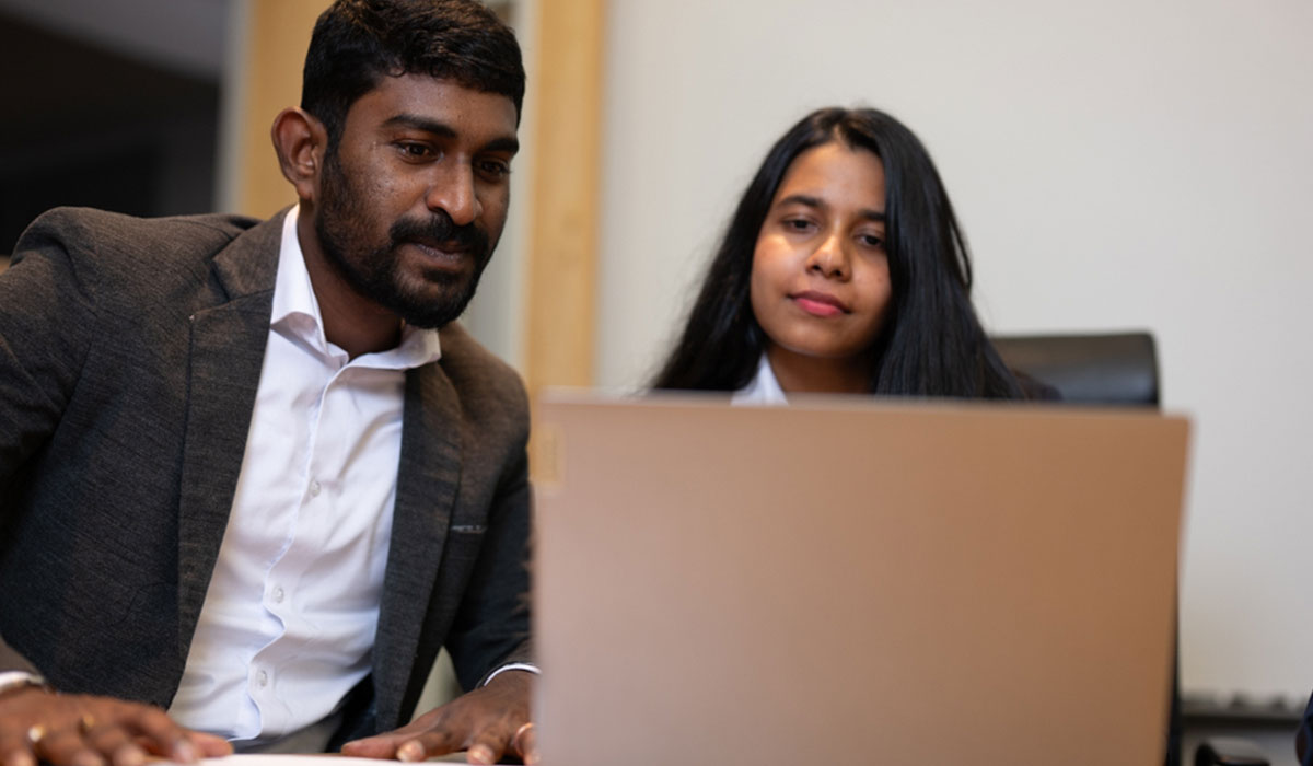 Students on computer