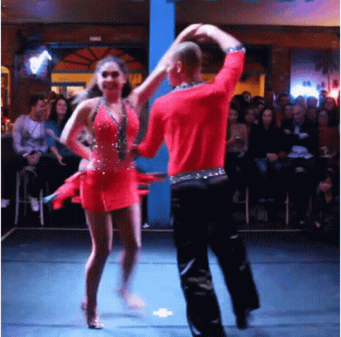 Man and woman dancing