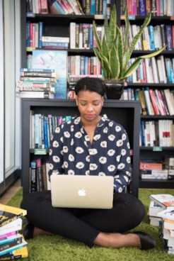 person on laptop