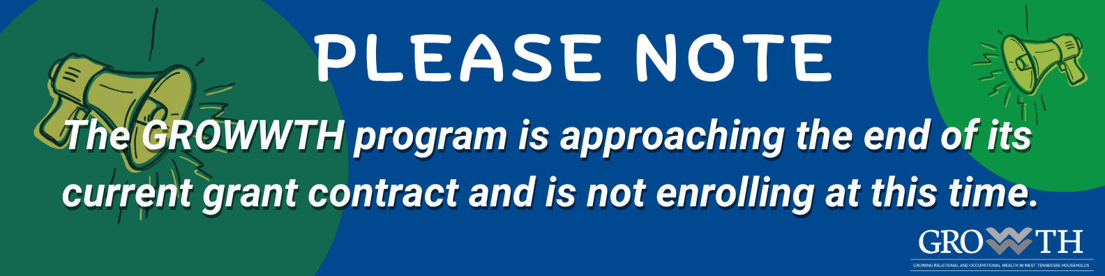 Graphic of enrollment pause announcement