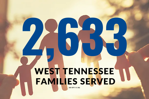Graphic of a cutout paper family held up to a sunset through a tree with the numbers 2633