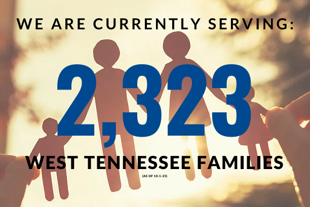 Graphic of a cutout paper family held up to a sunset through a tree with the numbers 2293