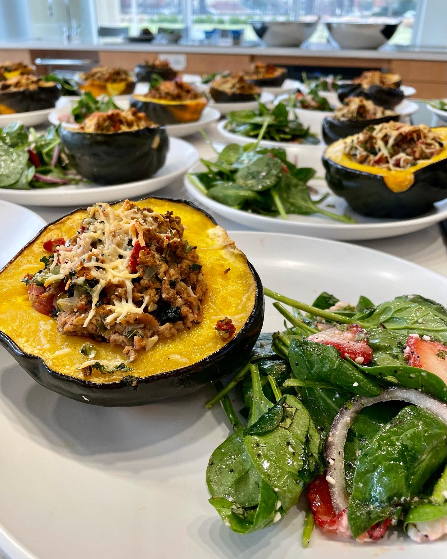 Stuffed acorn squash