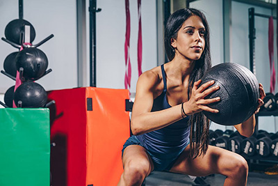 Woman exercising at gym