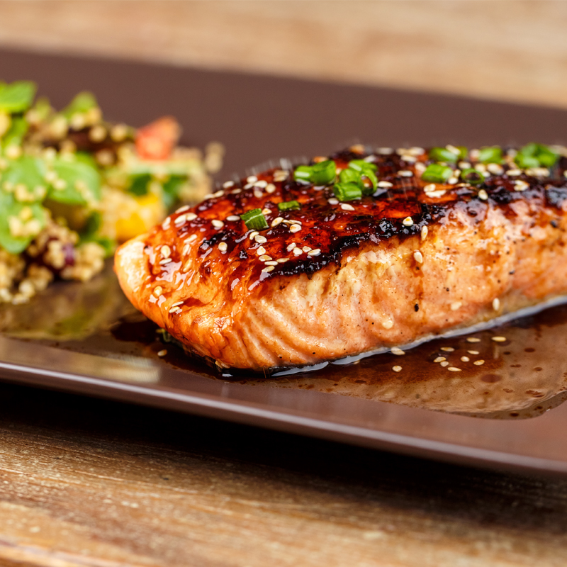 Honey Miso Salmon with Grain Salad