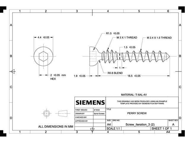 Perry Screw drawing