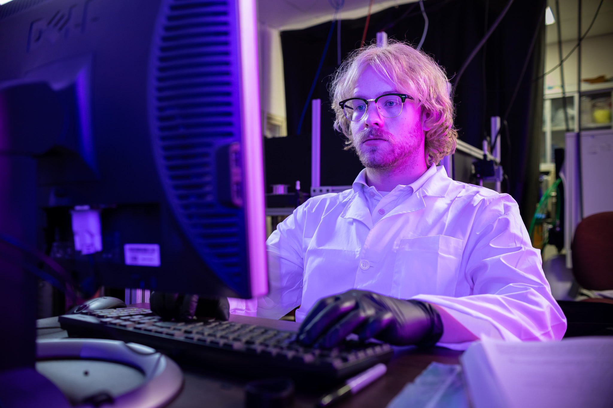 Student working in lab