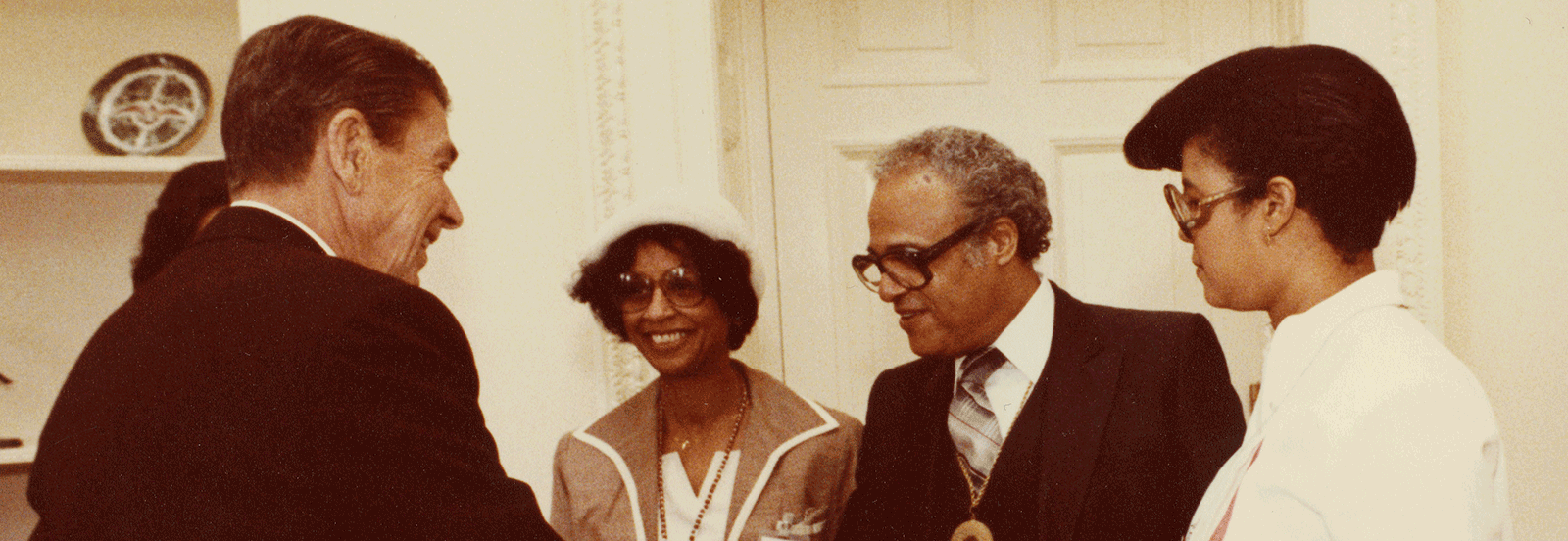 Benjamin L. Hooks and President Ronald Reagan at the White House