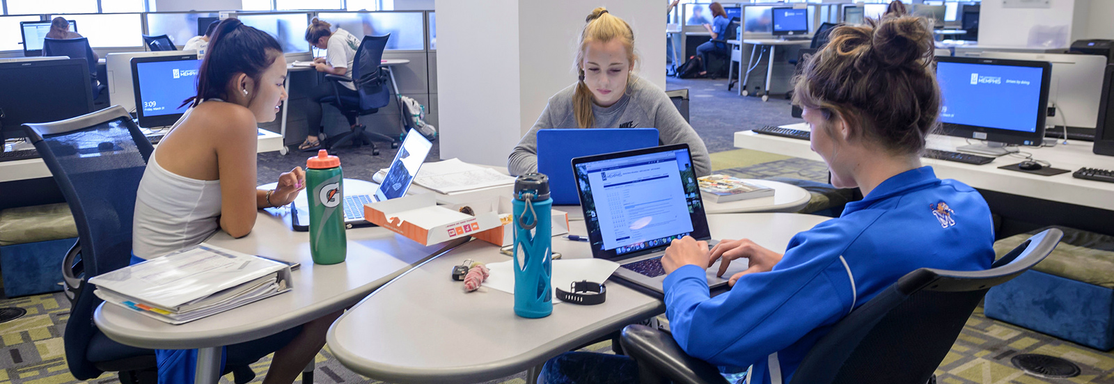 students doing homework in computer lab